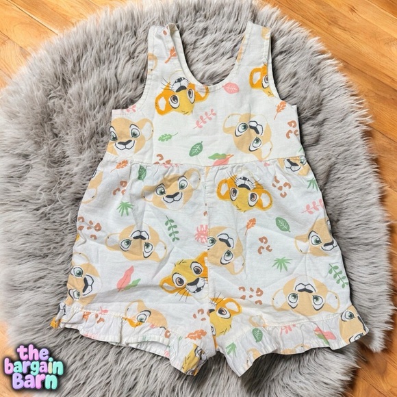 !!SALE Disney Baby Girls The Lion King Simba Infant Shortall Romper Outfit (12M) - Picture 3 of 3